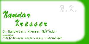 nandor kresser business card